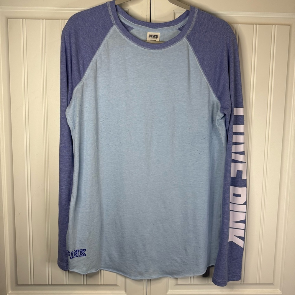 PINK Victoria’s Secret LOVE PINK Long Sleeve Baseball Tee – Size L